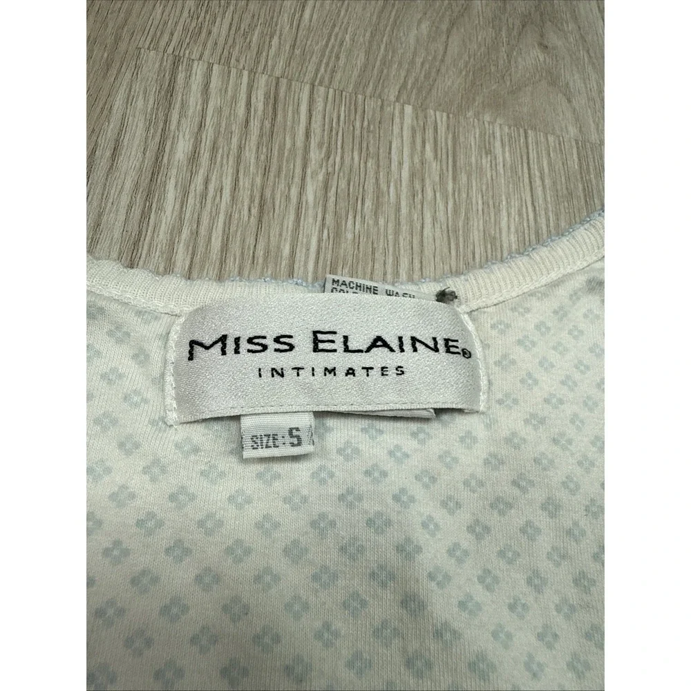 Miss Elaine Intimates Cotton Knit Sweetheart Neck Nightgown Size Small Feminine
